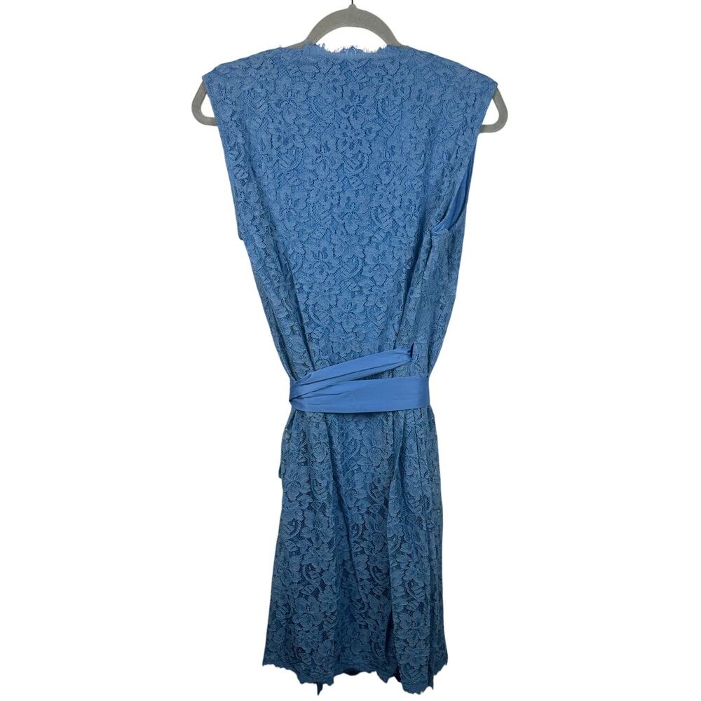 NWT Diane von Furstenberg Lace Wrap Dress, Oxford Blue Large Cocktail, Party - Picture 3 of 7